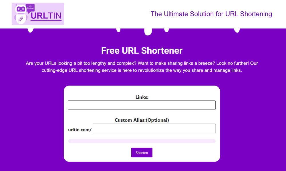 Enter URLTin - Your Shortcut to Short URLs